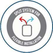 Split system for flexible installation