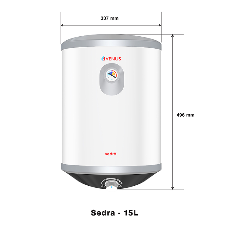 Venus-Sedra-15Litre-Storage-WaterHeater-5Star-Super-Heavy-Gauge-Copper-Heating-Element - 15-Litre