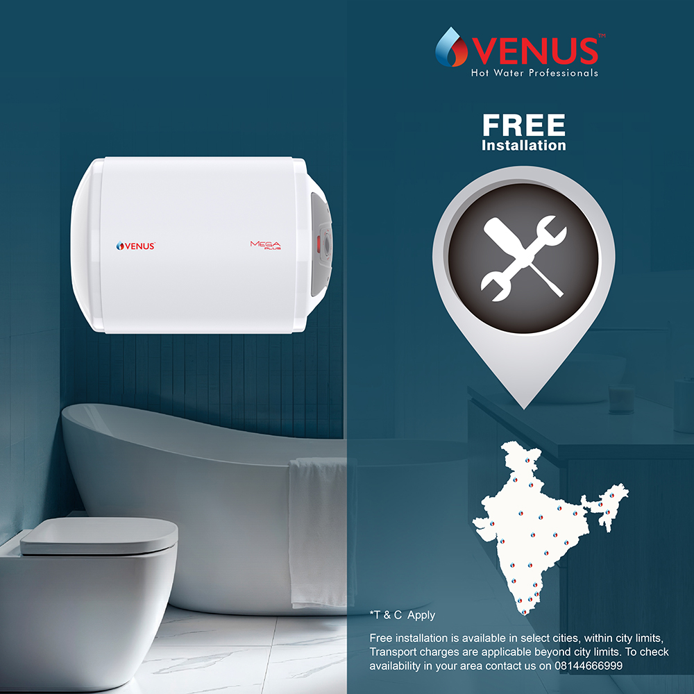 Megaplus-Horizontal-Storage Water Heater (Geyser) - 25-Litre