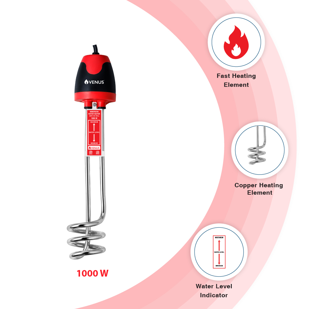 Venus Shock Proof Immersion-1000W-Red
